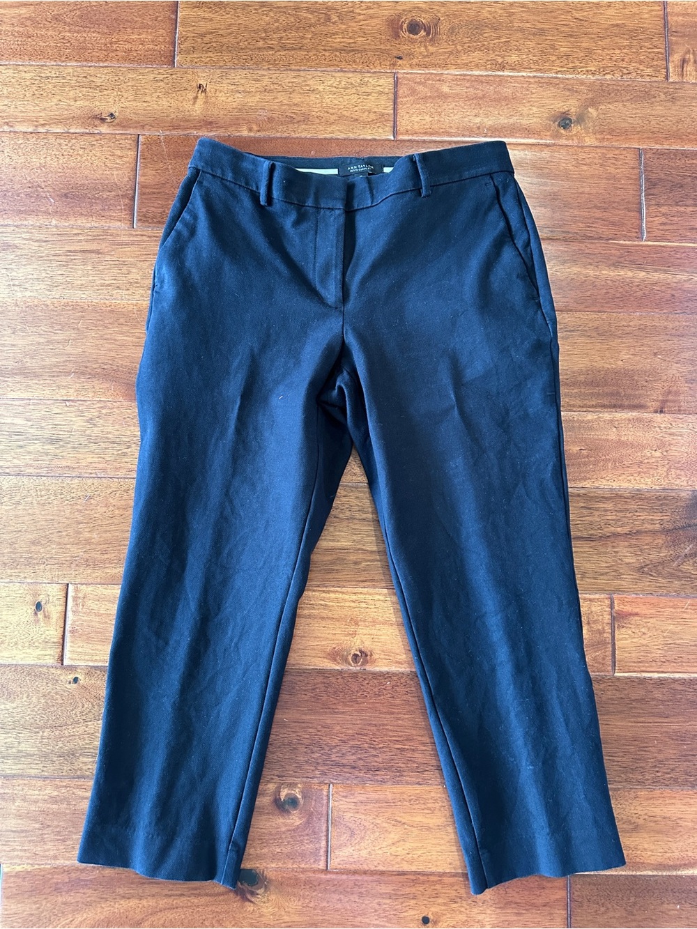 Ann Taylor Black Petite-Curvy Fit Ankle Pants